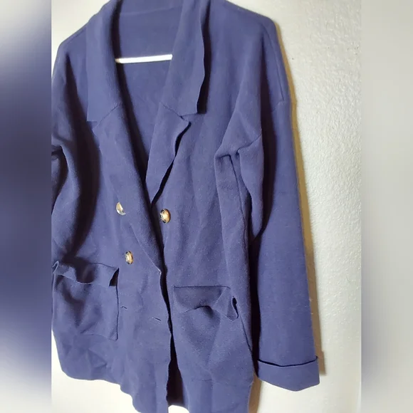 Women's size Large Navy Blue Blazer - Picture 4 of 7